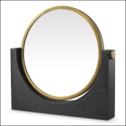 Miroir de table 24 - Vivaldi - Elegant laiton vintage finished mirror with marble and stainless steel - Pacific Compagnie.