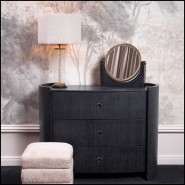 Miroir de table 24 - Vivaldi - Black marble and mirror glass luxurious desk accessory - Pacific Compagnie.