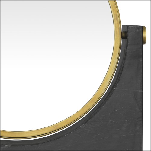 Miroir de table 24 - Vivaldi - Luxury vintage mirror with black marble and laiton finish - Pacific Compagnie.