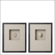 Art mural 24 - Inlay Menes - Luxury wall art with black wooden frame and clear glass, 44 cm wide - Pacific Compagnie.