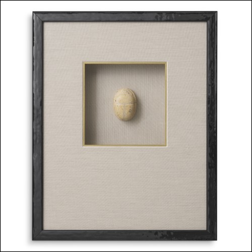 Art mural 24 - Inlay Menes - Elegant wall decoration with black frame and clear glass, showcasing Art mural 24-Inlay Menes - Pac