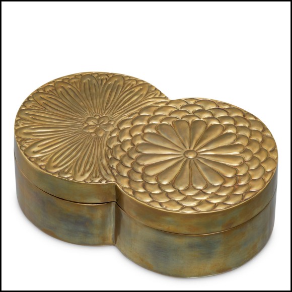 Boîte 24 - Meiji - Luxury decorative box with antique brass finish - Pacific Compagnie.
