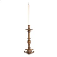 Bougeoir 24 - Philip - Bougeoir en or antique avec des accents blancs, création de luxe eichholtz - Pacific Compagnie.