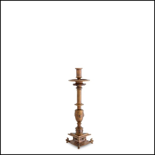 Bougeoir 24 - Philip - Antique gold Bougeoir 24-Philip candelabra with elegant design - Pacific Compagnie.