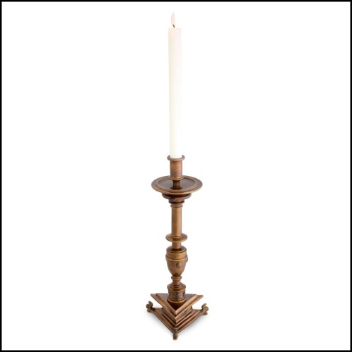 Bougeoir 24 - Philip - White and gold luxury candle holder, Bougeoir 24-Philip collection - Pacific Compagnie.
