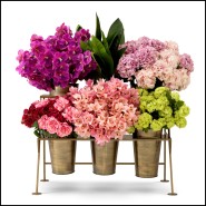 Étagère d’exposition 24 - Maison des Fleurs - Étagère d'exposition en acier inoxydable avec finition laiton vintage - Pacific Co