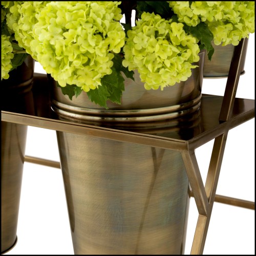 Étagère d’exposition 24 - Maison des Fleurs - Stainless steel display shelf with laiton vintage detailing - Pacific Compagnie.