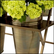 Étagère d’exposition 24 - Maison des Fleurs - Décoration de luxe avec étagère en acier inoxydable et finition laiton vintage - P