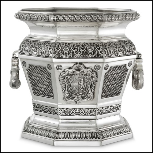 Objet décoratif 24 - Walpole - Pièce décorative en laiton avec finition argent antique, 32 cm de hauteur - Pacific Compagnie.