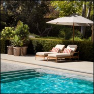 Lit de jour d’extérieur 24 - Manzo - Chaise longue de luxe en teck naturel, design élégant - Pacific Compagnie.