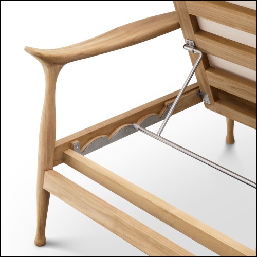 Lit de jour d’extérieur 24 - Manzo - High-end outdoor lounge chair, teak and broken white, comfortable seating - Pacific Compagn