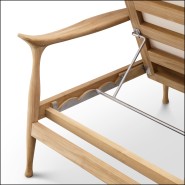 Lit de jour d’extérieur 24 - Manzo - High-end outdoor lounge chair, teak and broken white, comfortable seating - Pacific Compagn