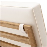 Lit de jour d’extérieur 24 - Manzo - Lit de jour extérieur en teck, couleur blanche cassée, design minimaliste - Pacific Compagn