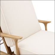 Lit de jour d’extérieur 24 - Manzo - Luxury outdoor daybed with teak frame and white cushions, sophisticated style - Pacific Com