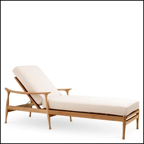 Lit de jour d’extérieur 24 - Manzo - Meuble de jardin en teck naturel, aspect luxueux et raffiné - Pacific Compagnie.