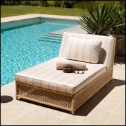 Chaise modulaire d’extérieur 24 - Hampton corner - Chaise modulaire d’extérieur 24-Hampton corner en faux rotin et tissu beige -