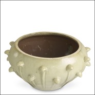Jardinière d’extérieur 24 - Mistral - Exterior decorative pot, made from ceramic, sand color - Pacific Compagnie.