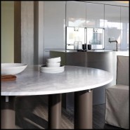 Table 30 - Daen 36 | Table Gervasoni - Daen 36 | Table en verre et métal pour salle à manger - Pacific Compagnie.