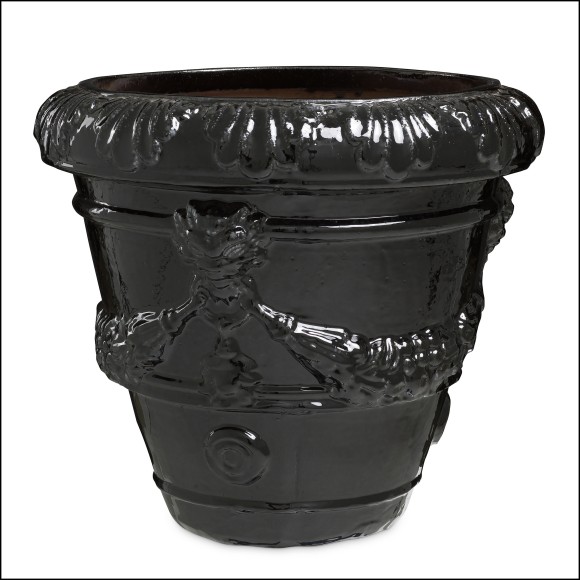 Jardinière d’extérieur 24 - Toulon - Luxury outdoor planter with black and sand finish - Pacific Compagnie.