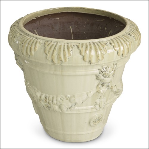 Jardinière d’extérieur 24 - Toulon - Elegant outdoor planter with black and sand color - Pacific Compagnie.