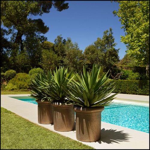 Jardinière d’extérieur 24 - Verdon - Luxury stone fibre planter with 60cm diameter - Pacific Compagnie.
