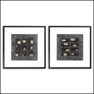 Impression 24 - Black Squares par Michael Willett - Exclusive eichholtz luxury painting with Impression Washed Black Squares des