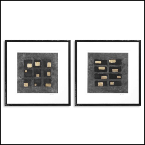 Impression 24 - Black Squares par Michael Willett - Luxury black squares artwork by Michael Willett - Pacific Compagnie.
