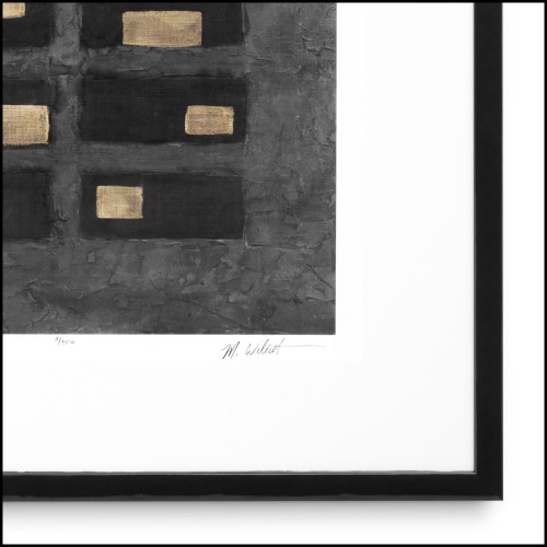 Impression 24 - Black Squares par Michael Willett - Unique luxury wall decoration with black wooden frame - Pacific Compagnie.