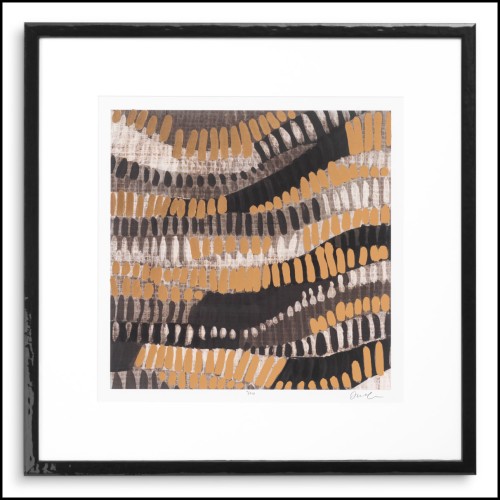 Impression 24 - Metallic Undulation par June Erica Vess - Luxury metallic undulation artwork in black wooden frame - Pacific Com