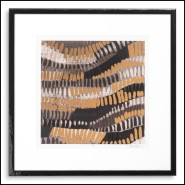Impression 24 - Metallic Undulation par June Erica Vess - Luxury metallic undulation artwork in black wooden frame - Pacific Com
