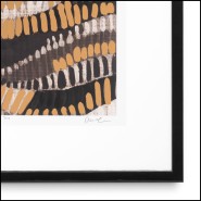 Impression 24 - Metallic Undulation par June Erica Vess | Oeuvre d'art en ondulation métallique dans un cadre en bois noir - Pac