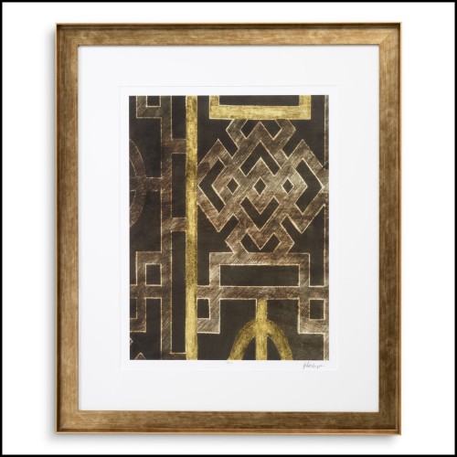 Impression 24 - Trellis Pattern I par Ethan Harper - Antique wooden frame with elegant trellis design, high-end art piece - Paci
