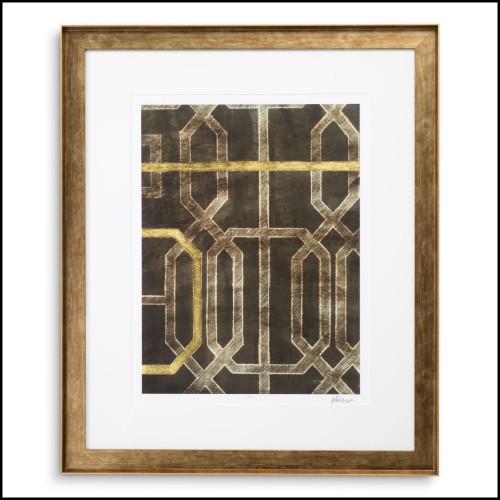 Impression 24 - Trellis Pattern II par Ethan Harper - Détail d'une peinture de luxe avec un motif treillis - Pacific Compagnie.