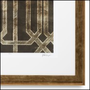 Impression 24 - Trellis Pattern II par Ethan Harper - Peinture luxueuse avec un verre clair et un cadre en bois doré antique - P
