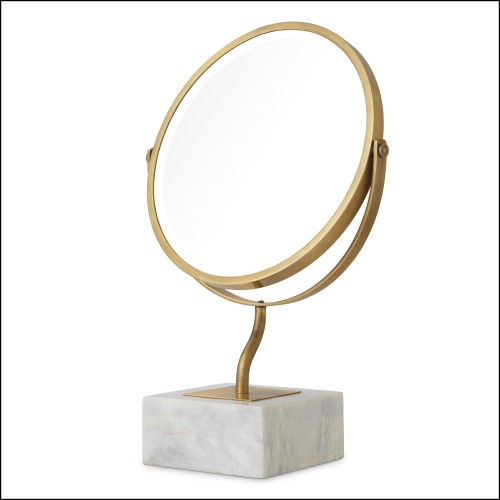 Miroir de table 24 - Jovanni - Elegant table mirror featuring stainless steel and mirror glass - Pacific Compagnie.