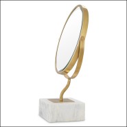 Miroir de table 24 - Jovanni - High-end table mirror with laiton vintage finish and marble details - Pacific Compagnie.