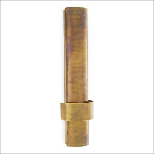 Applique murale 24 - Foxwood - Brass and iron wall fixture with distressed vintage look - Pacific Compagnie.