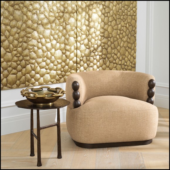 Objet mural 24 - Ultimo - Elegant laiton wall ornament, featuring a distressed vintage brass effect - Pacific Compagnie.