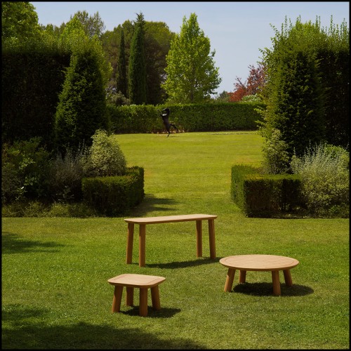 Table basse d’extérieur 24 - Weston - Table basse d'extérieur en teck naturel de luxe - Pacific Compagnie.