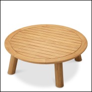 Table basse d’extérieur 24 - Weston - Round outdoor table with natural teak finish - Pacific Compagnie.