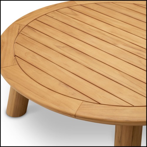 Table basse d’extérieur 24 - Weston - Table basse d'extérieur de luxe en teck naturel pour jardin - Pacific Compagnie.