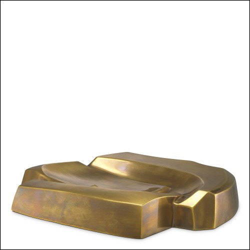 Banc 119911 - Laiton vintage-finish decorative stool for indoor use - Pacific Compagnie.