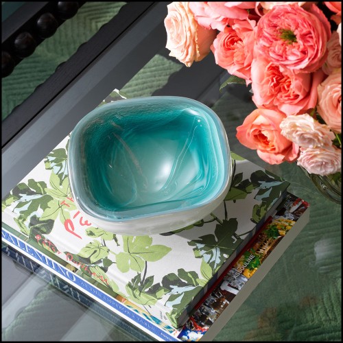 120648 - Elegant white verre object, 20.5 cm wide - Pacific Compagnie.