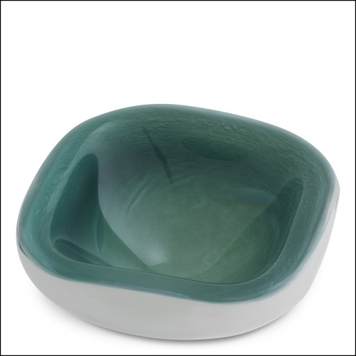 120648 - Small glass decorative piece, white color, 10.5 cm high - Pacific Compagnie.