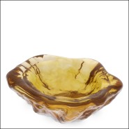 120650 - Luxurious brown glass ornament, 24 cm length, for home decor - Pacific Compagnie.