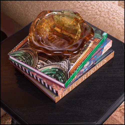 120650 - Exquisite handcrafted brown glass object, 8.5 cm height, from eichholtz brand - Pacific Compagnie.