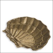 119225 - Decorative bowl in brass with a vintage finish, 52.5 cm long - Pacific Compagnie.