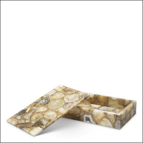 120096 - Agate home decor piece with distinctive banding patterns - Pacific Compagnie.