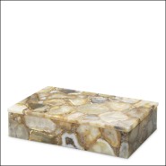 120096 - Handcrafted agate decorative element with earthy tones - Pacific Compagnie.