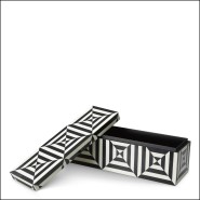119959 - Black and white home decor item, made of resin, 14 cm high - Pacific Compagnie.
